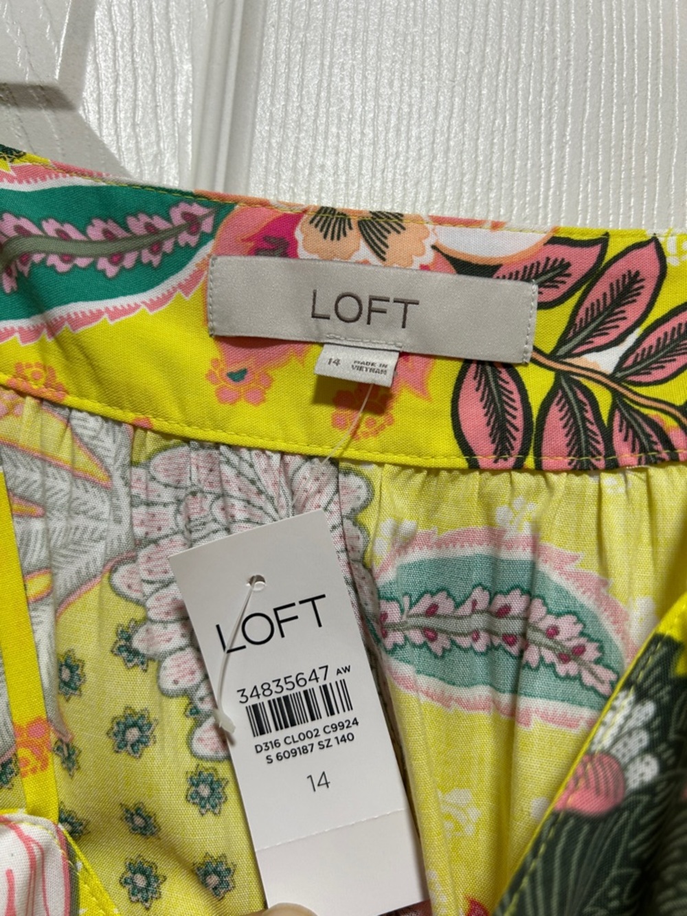 💗NWT LOFT Yellow Floral Strappy Flounce Midi Dress - Size 14 - Picture 8 of 9